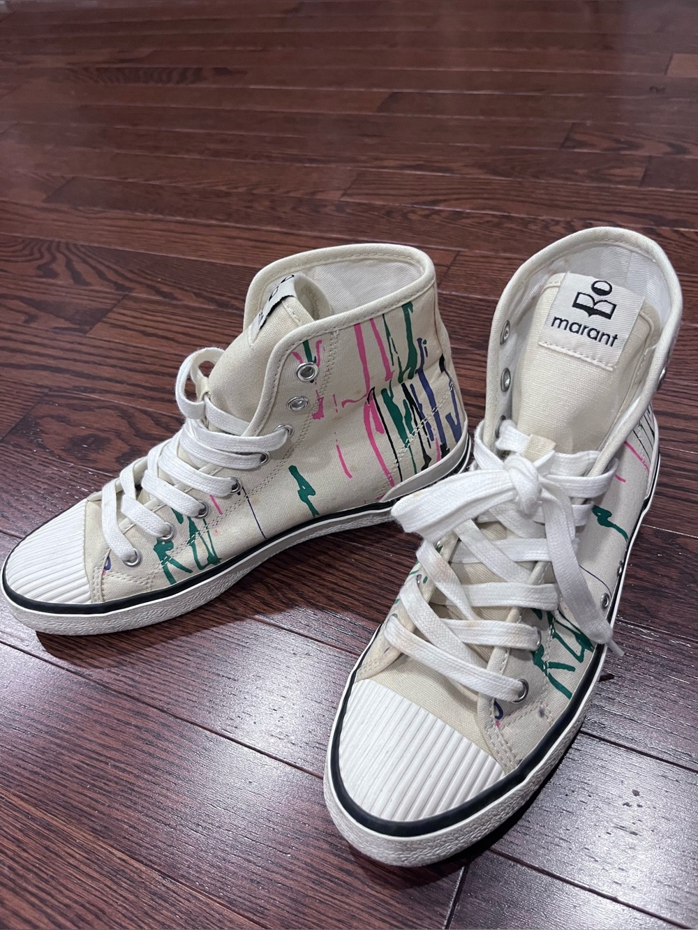 Isabel Marant High-Top Sneakers with  Paint Drips 6.5 ladies